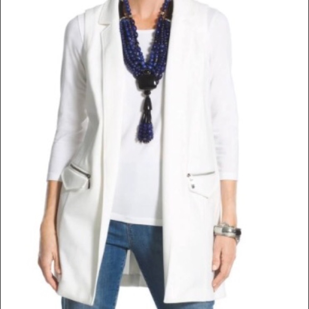 CHICOS long white vest
